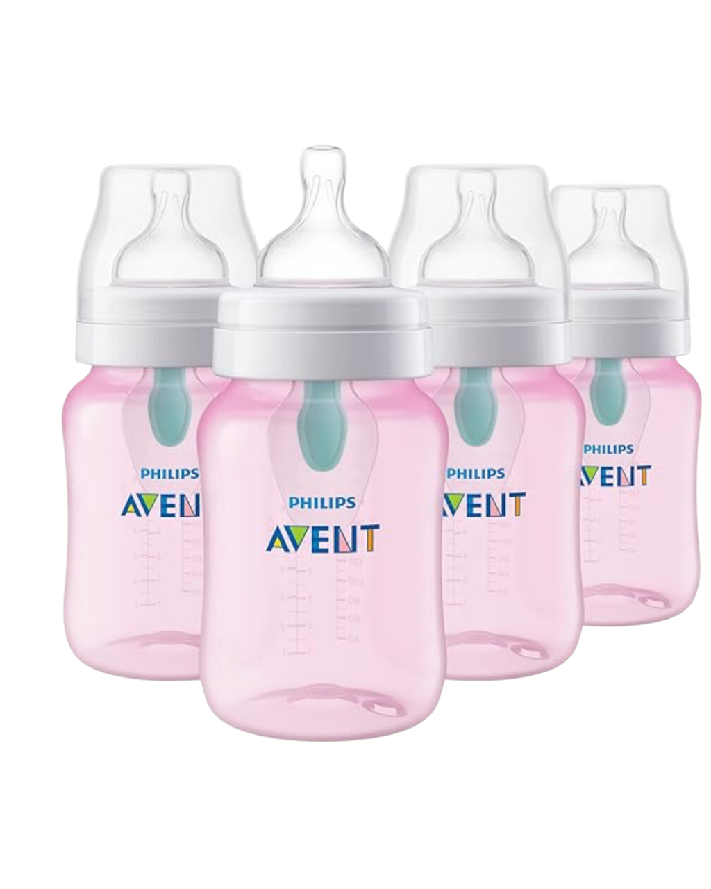 Avent Classic,  Set de 4 biberones de 9 onz. con tetina no. 2