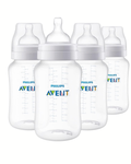 Avent Classic,  Set de 4 biberones de 11 onz. con tetina no. 3