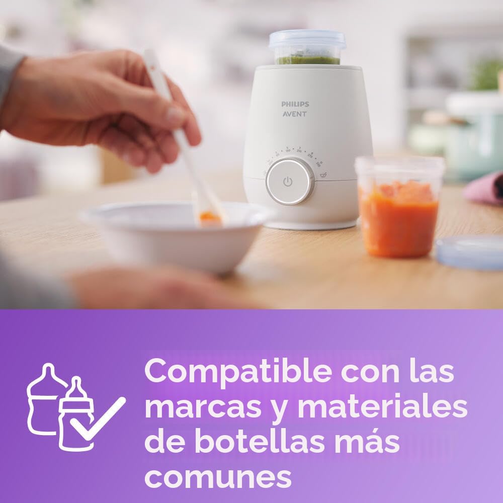 Avent - Calentador de biberones rápido premium, con control inteligente de temperatura, tecnología de baño de agua, apagado automático