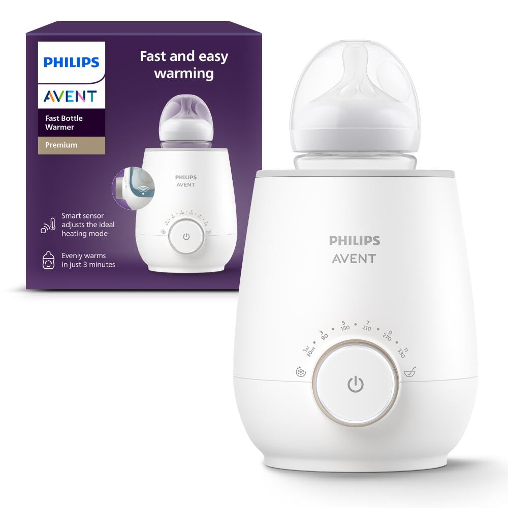 Avent - Calentador de biberones rápido premium, con control inteligente de temperatura, tecnología de baño de agua, apagado automático