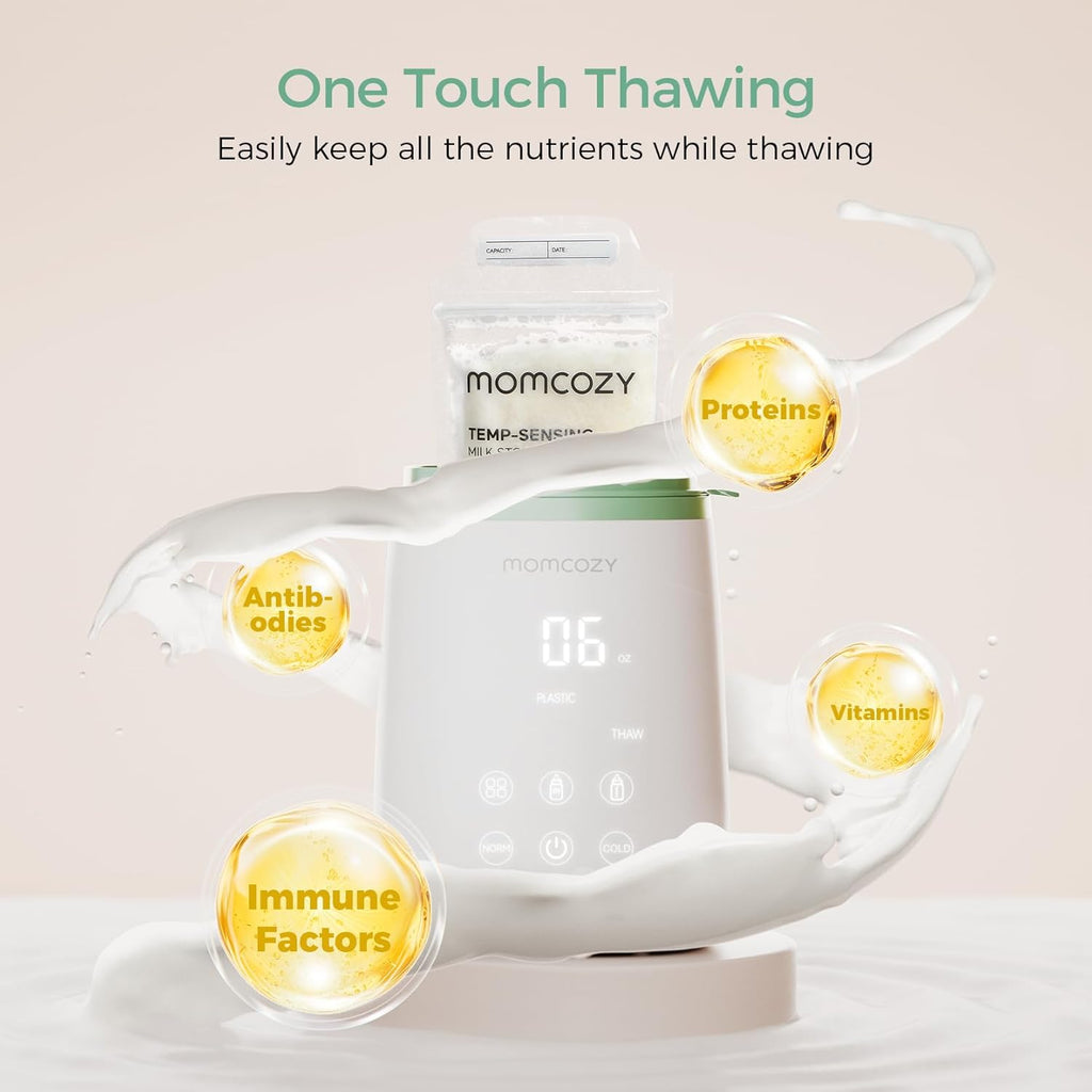 Momcozy Calentador de biberones, calentadores rápidos para todas las botellas con temporizador, control preciso de temperatura y apagado automático, calentador de botellas multifuncional para leche