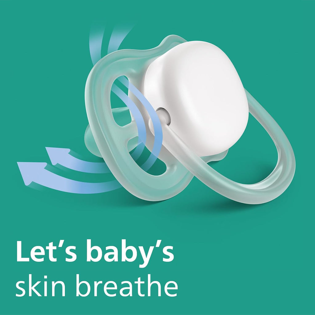 Philips Avent, Duo  Chupetes ultra suaves, diseño ortodóntico, para bebés de 0 a 6 meses, escudo flexible, pezón simétrico de silicona, sin BPA