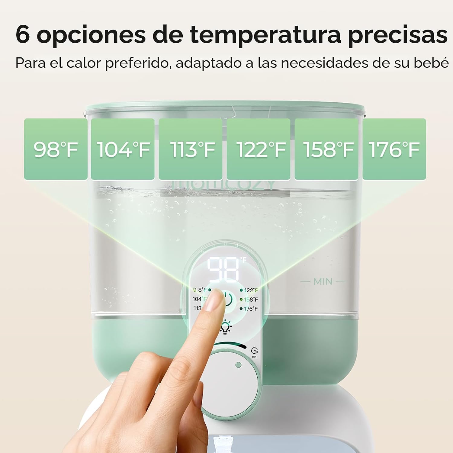 Momcozy - Calentador de agua de doble luz para alimentación nocturna, calentador de biberones instantáneo para hacer fórmula, capacidad de 57 onzas más grande
