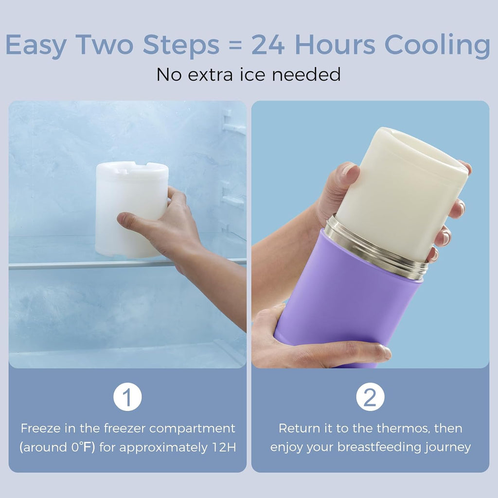 Momcozy - Termos enfriadores de leche materna color morado