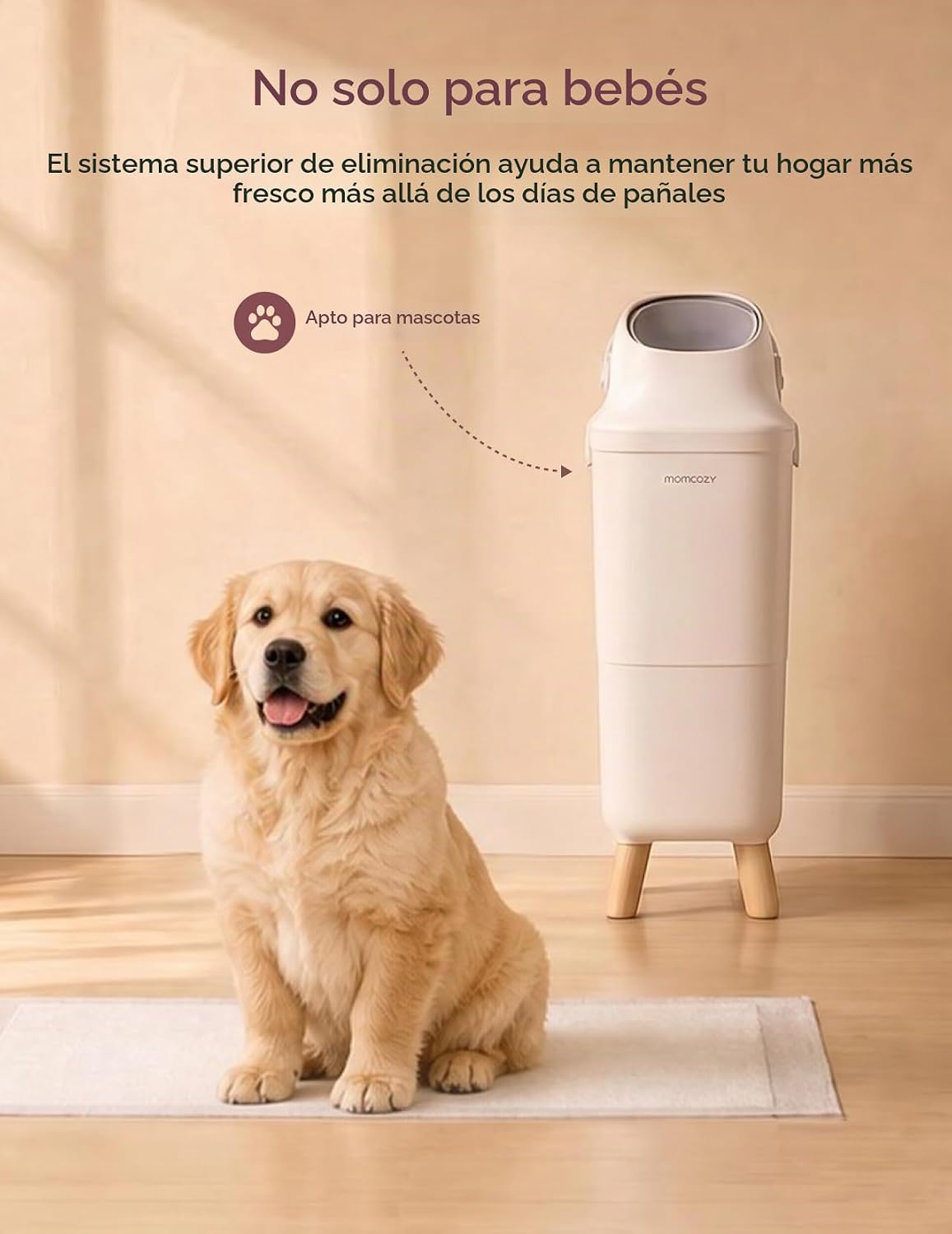 Momcozy - Basurero de pañales de triple sellado con bloqueo de olor