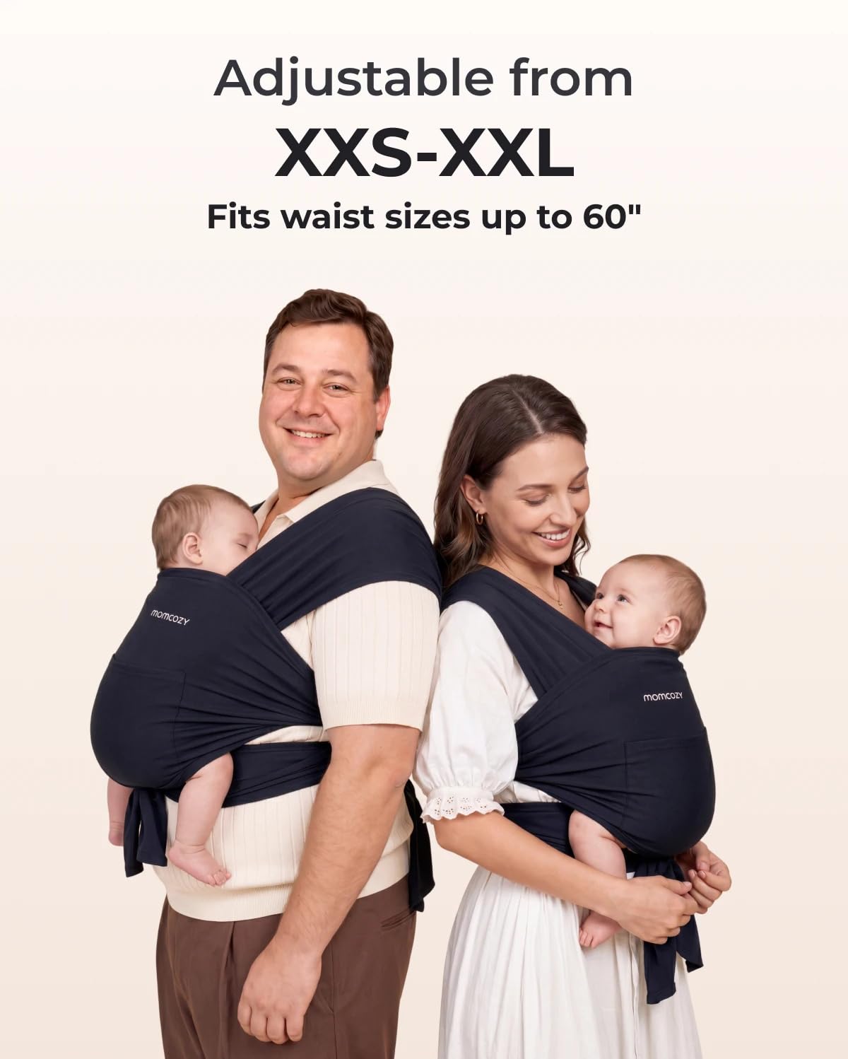 Momcozy -  Fular para recién nacidos a niños pequeños de 8 a 33 libras, color negro