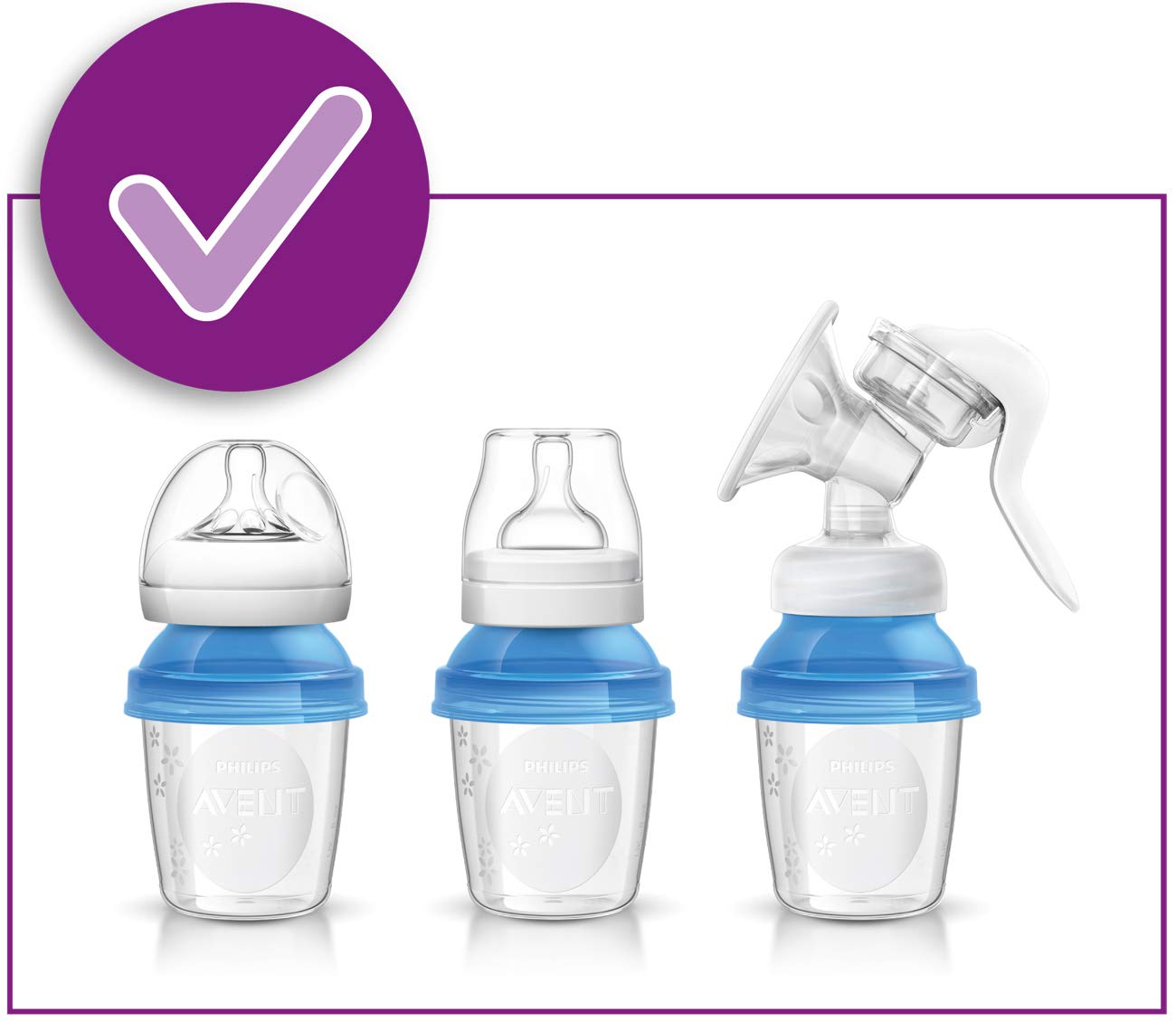 Philips Avent,  Tazas y tapas de almacenamiento de leche materna, 10 recipientes de  6 onzas