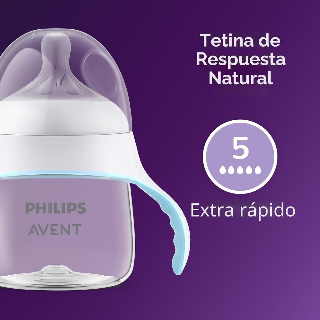 Philips Avent, Vaso de entrenamiento natural con boquilla de respuesta natural de flujo extra rápido (flujo 5) y boquilla suave, 5 onzas