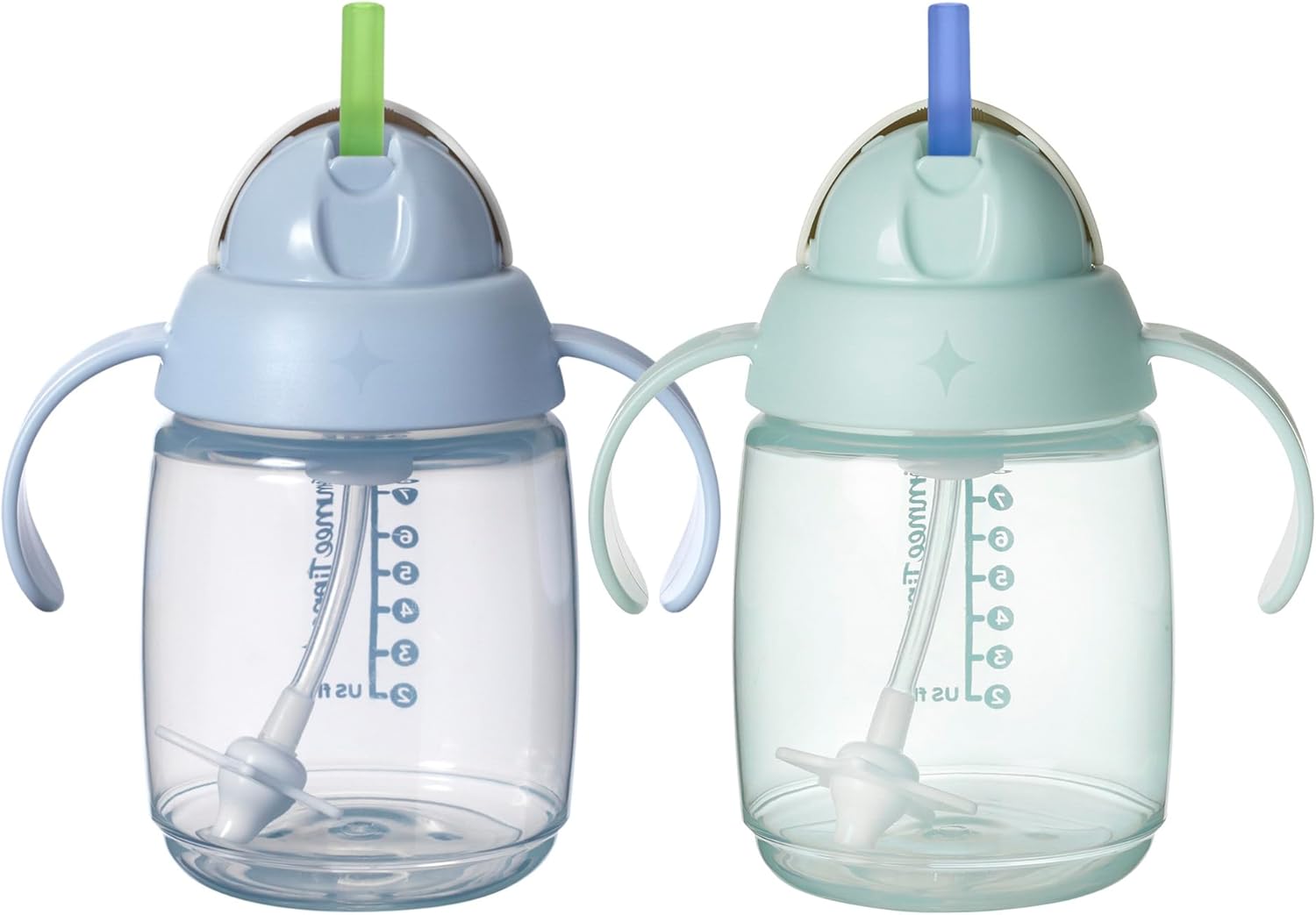 Tommee Tippee Starter - Vaso para sorber de 10 onzas para bebés y niños pequeños, con pajilla con peso de silicona y asas de fácil agarre, sin BPA.