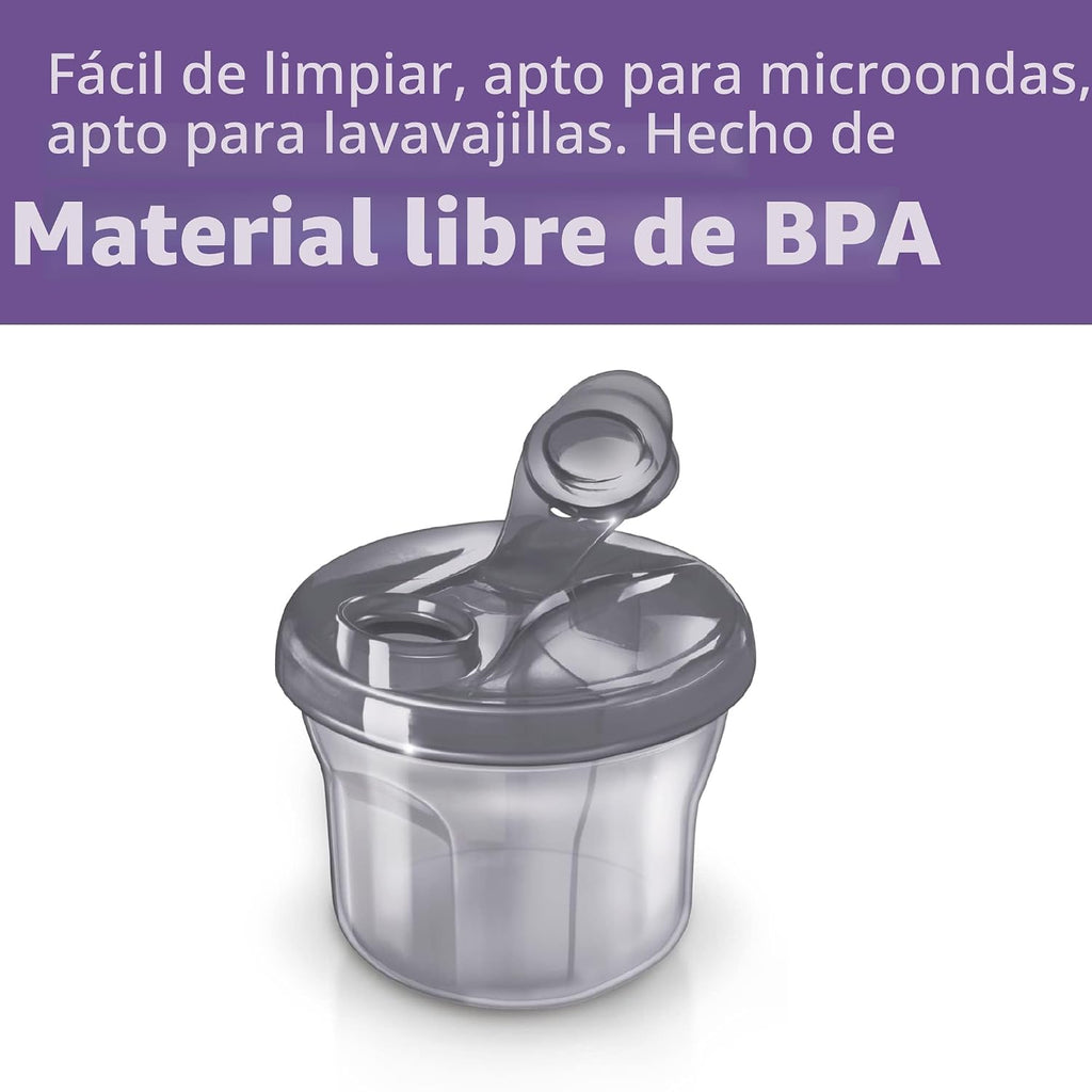 Philips Avent,  Dispensador de fórmula en polvo y taza para snacks, gris