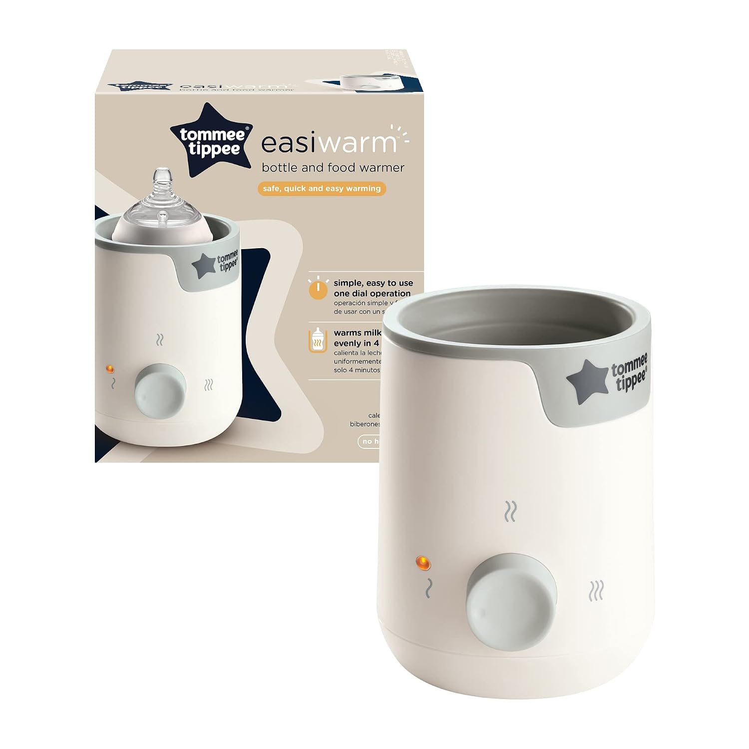 Tommee Tippee - Calienta Biberones de Leche Materna y Fórmula a la Temperatura Corporal en Minutos, Temporizador Automático