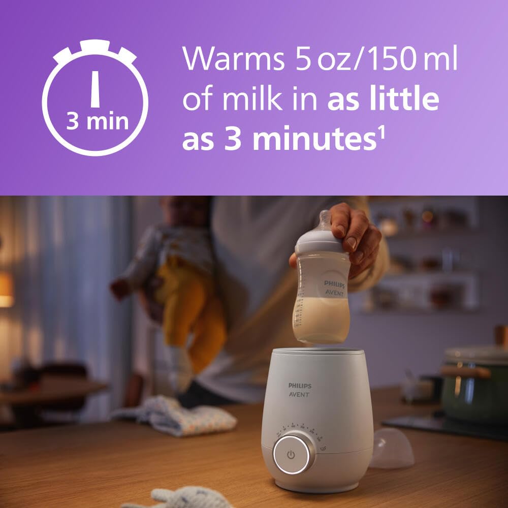 Avent - Calentador de biberones rápido premium, con control inteligente de temperatura, tecnología de baño de agua, apagado automático