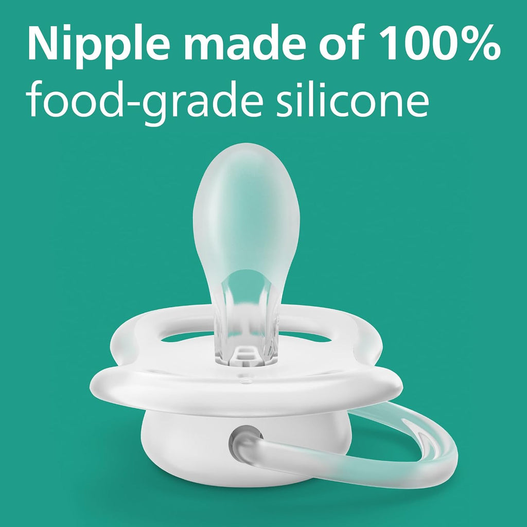 Philips Avent, Duo  Chupetes ultra suaves, diseño ortodóntico, para bebés de 18 meses, escudo flexible, pezón simétrico de silicona, sin BPA