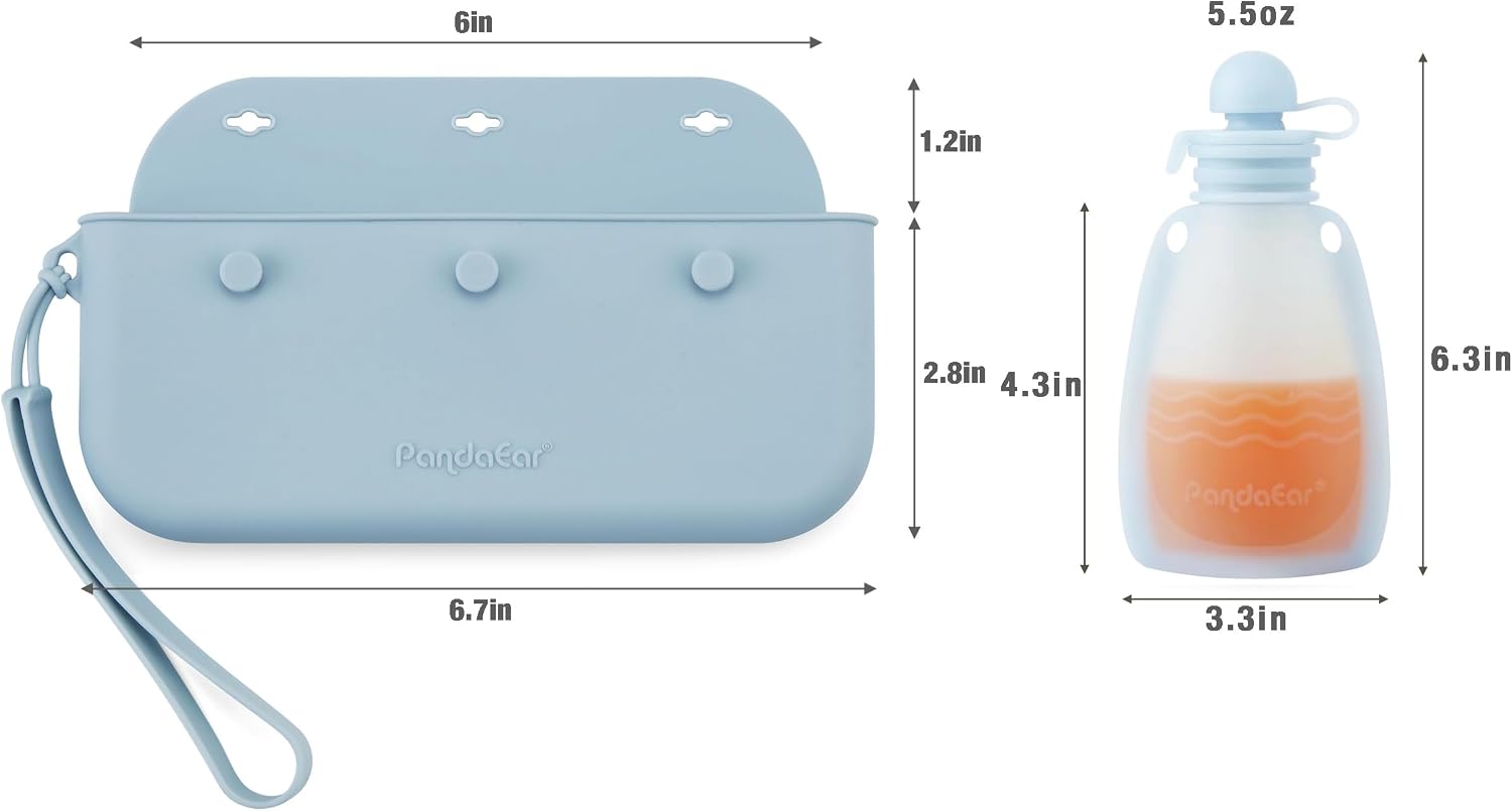PandaEar Juego de alimentación de silicona para bebés, 11 piezas