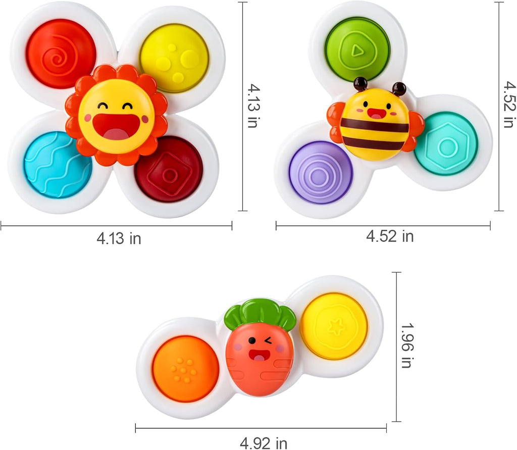 Set de Spinner con ventoza  Juguetes para aliviar la ansiedad, para bebes, niños y alivio del estrés, a partir de  10 meses