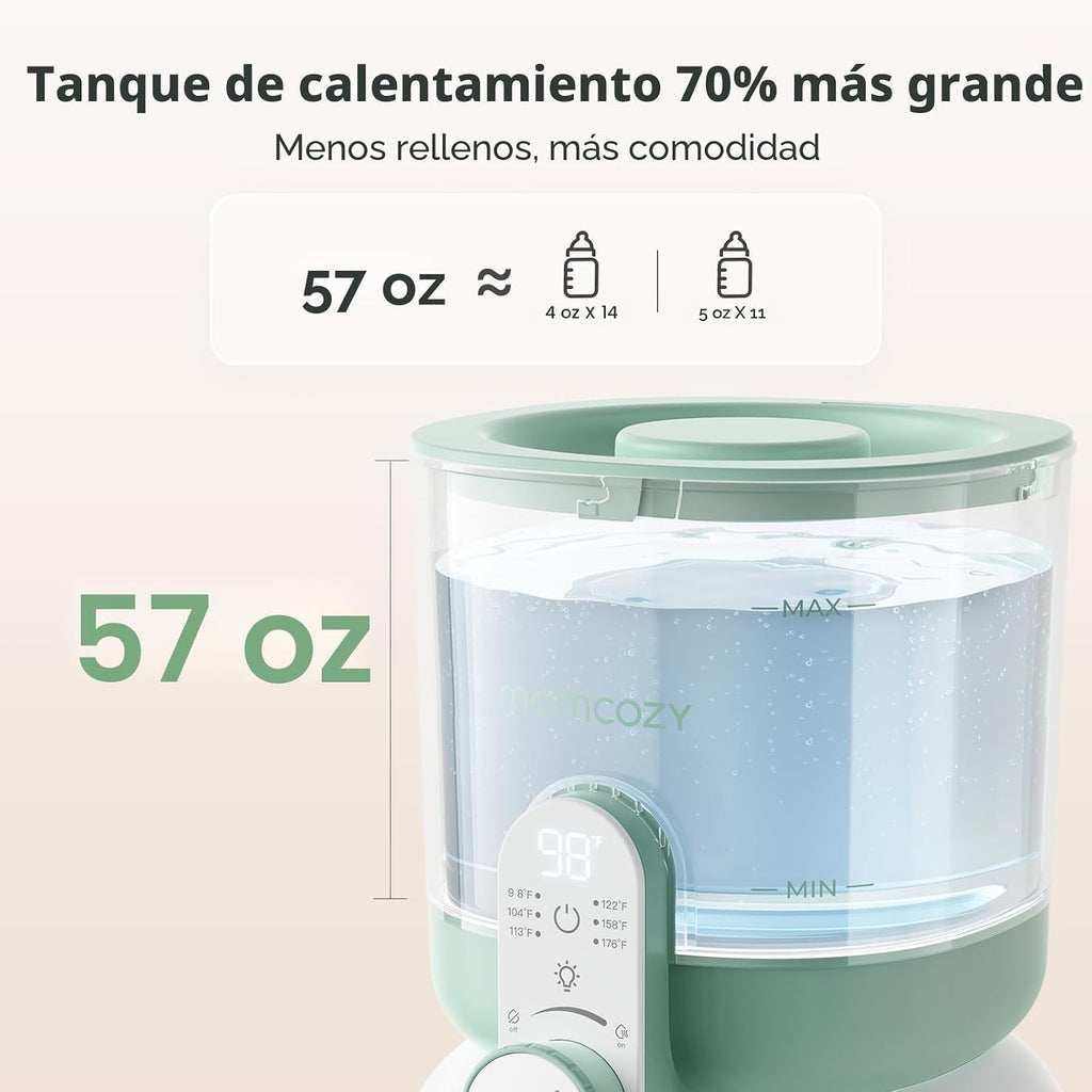 Momcozy - Calentador de agua de doble luz para alimentación nocturna, calentador de biberones instantáneo para hacer fórmula, capacidad de 57 onzas más grande