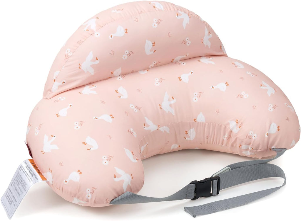 Momcozy Almohada de lactancia original para lactancia materna, innovador protector de seguridad, almohadas de alimentación más anchas para más apoyo para mamá y bebé, lactancia más fácil y manos libres, apta para todos, funda de algodón extraíbl