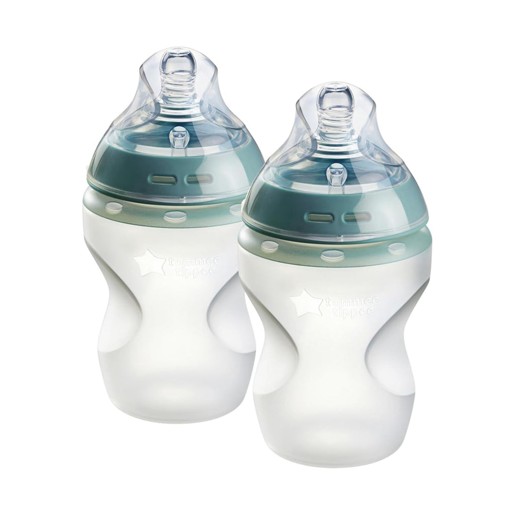 Tommee Tippee -  Natural Start - Biberones de silicona anticólicos de 9 onzas