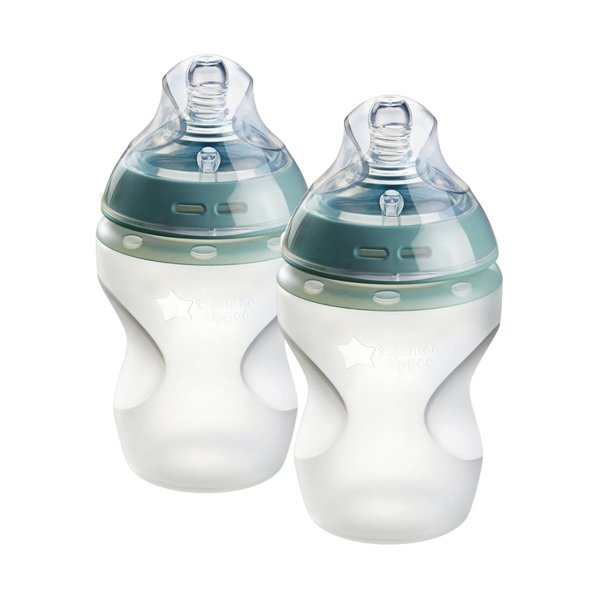 Tommee Tippee -  Natural Start - Biberones de silicona anticólicos de 9 onzas