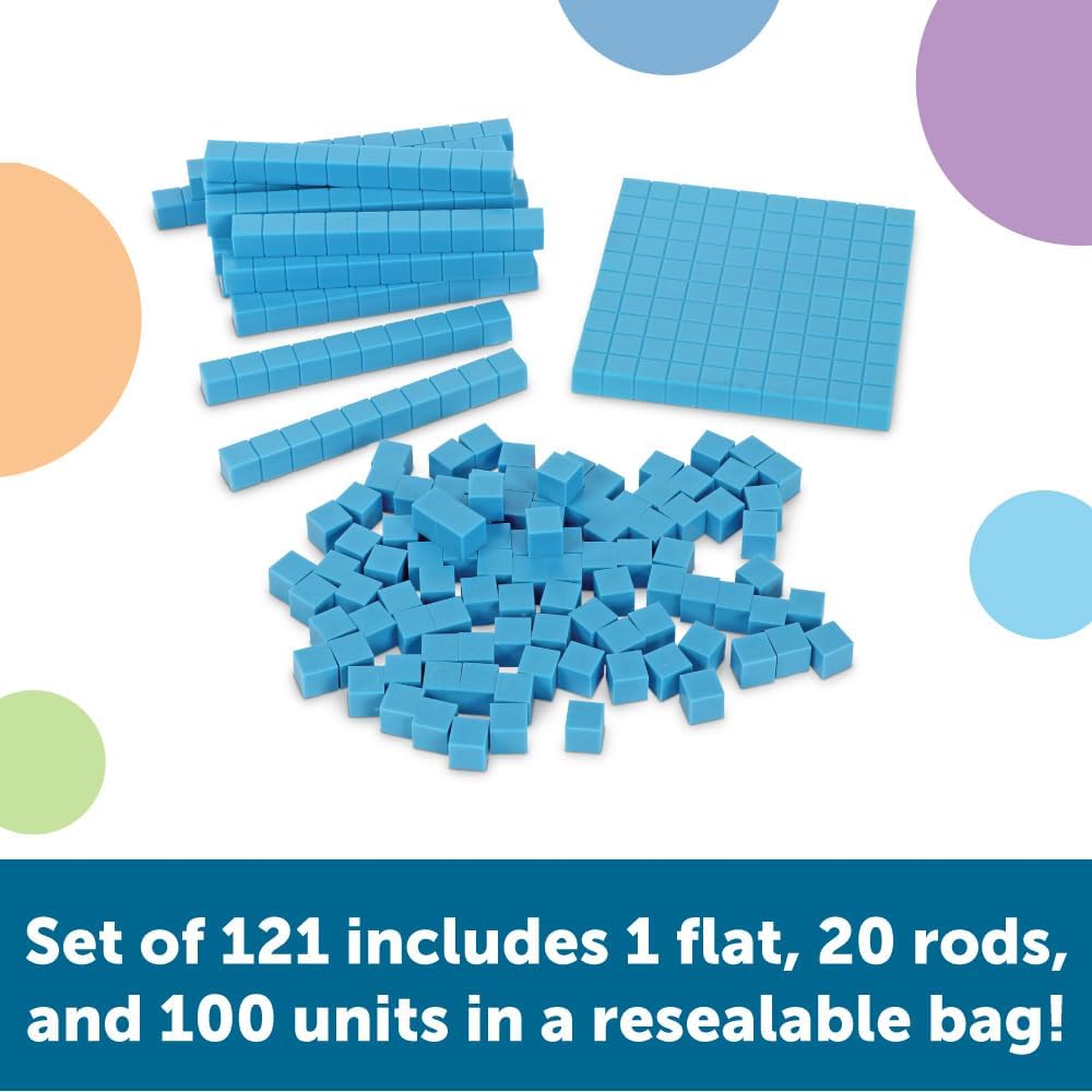 Learning Resources &nbsp;- Base Ten &nbsp;121 piezas, a partir de 6 años, juegos de matemáticas de primer grado, suministros escolares&nbsp;