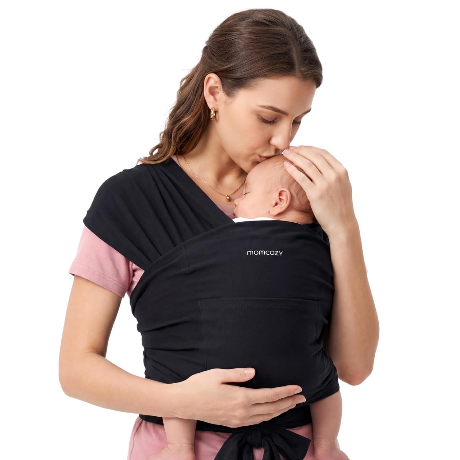 Momcozy -  Fular para recién nacidos a niños pequeños de 8 a 33 libras, color negro