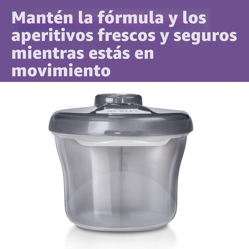 Philips Avent,  Dispensador de fórmula en polvo y taza para snacks, gris