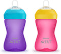 Philips Avent, Vaso con boquilla suave y diseño a prueba de fugas, rosa/morado, 10 onzas, 2 unidades