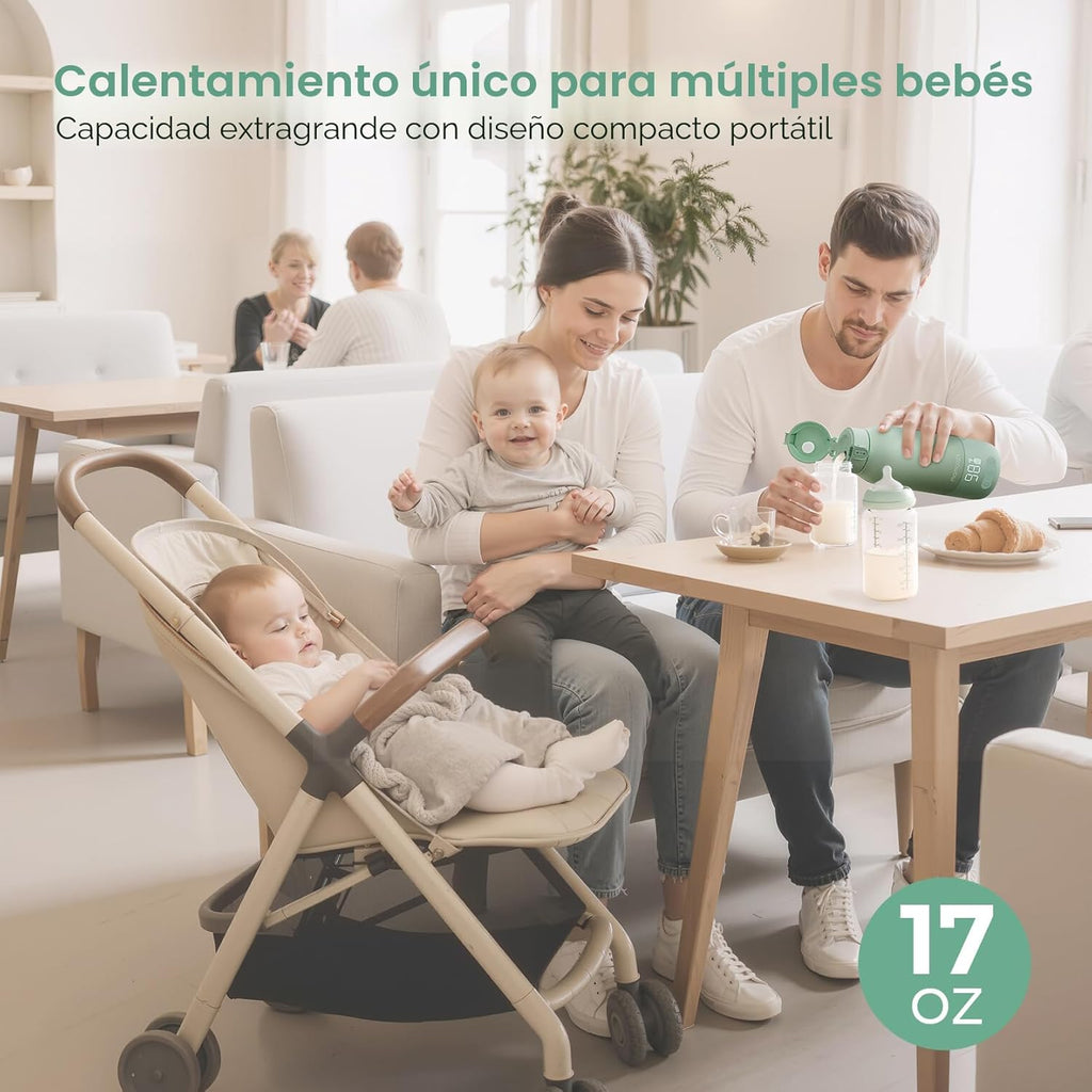 Momcozy - Calentador de leche portátil para viajes: modos de calentamiento dual para leche materna y agua, calentador de botellas portátil con calentamiento rápido y larga duración de la batería, color verde