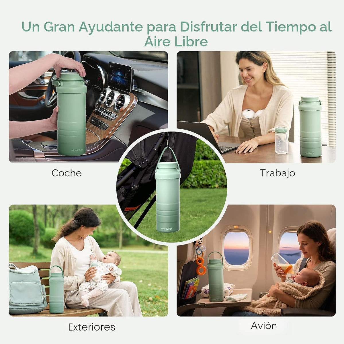 Momcozy - Termos enfriadores de leche materna color verde
