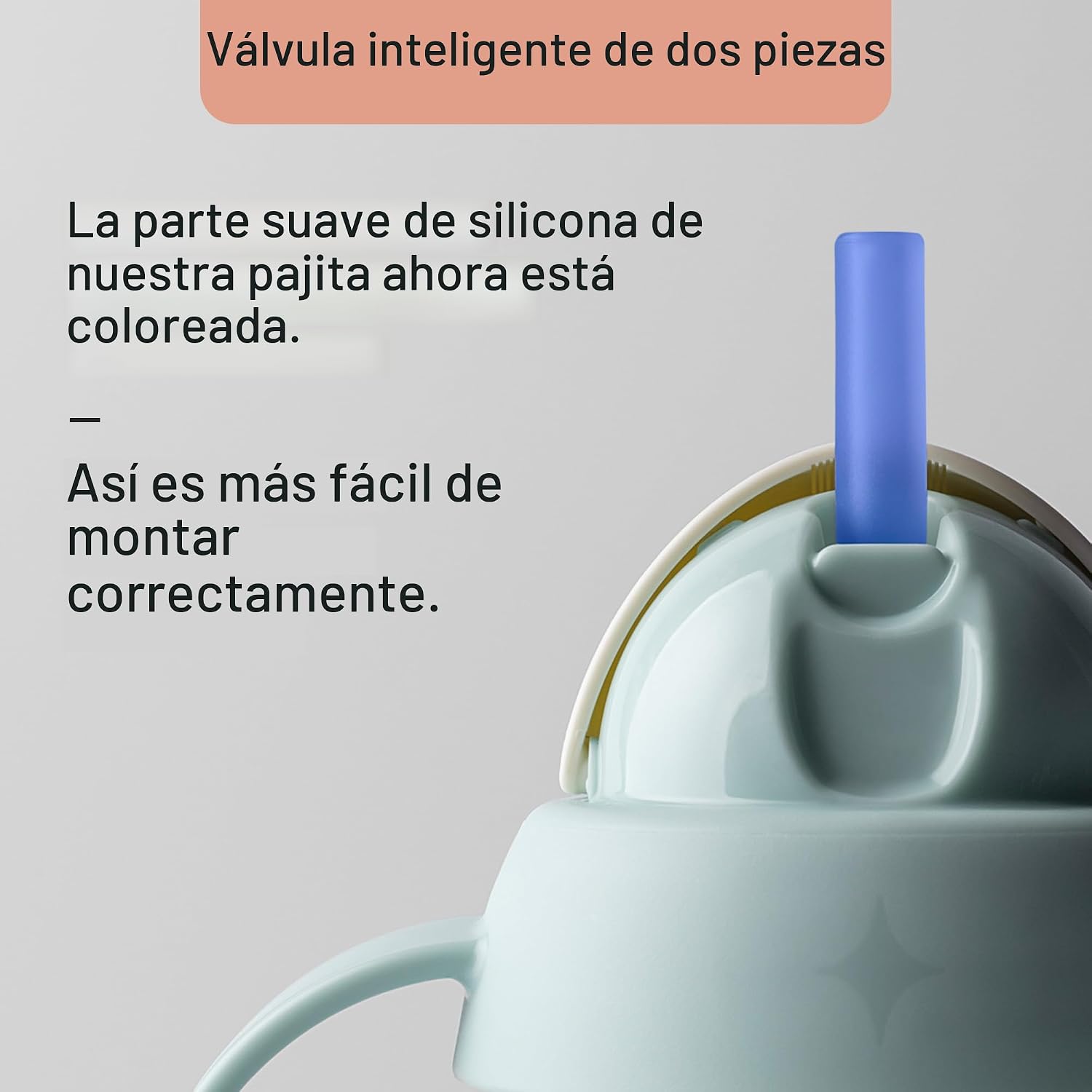 Tommee Tippee Starter - Vaso para sorber de 10 onzas para bebés y niños pequeños, con pajilla con peso de silicona y asas de fácil agarre, sin BPA.