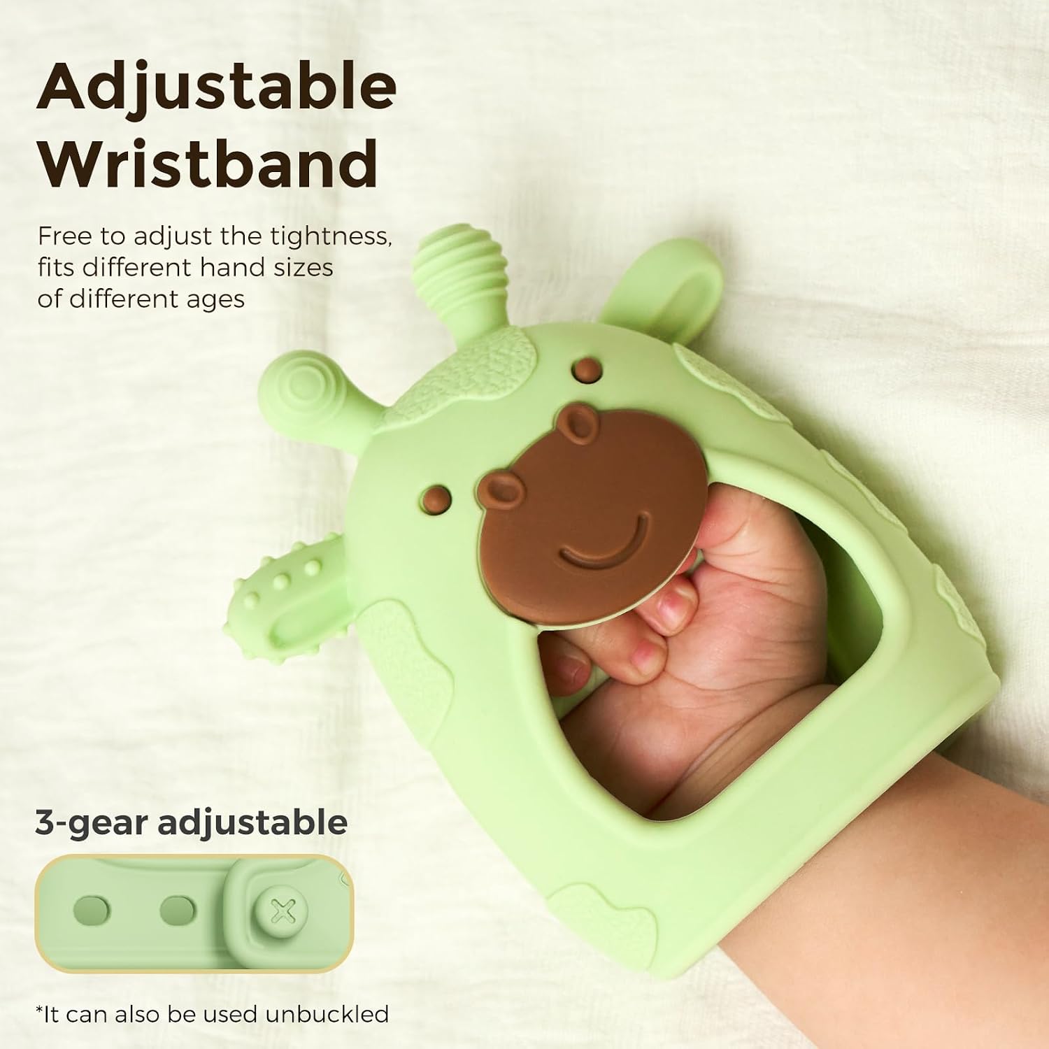 Momcozy - Juguetes de Dentición para Bebés, Alivio de Dentición de Silicona de Grado Alimentario 0-6 Meses, Verde y Rosa