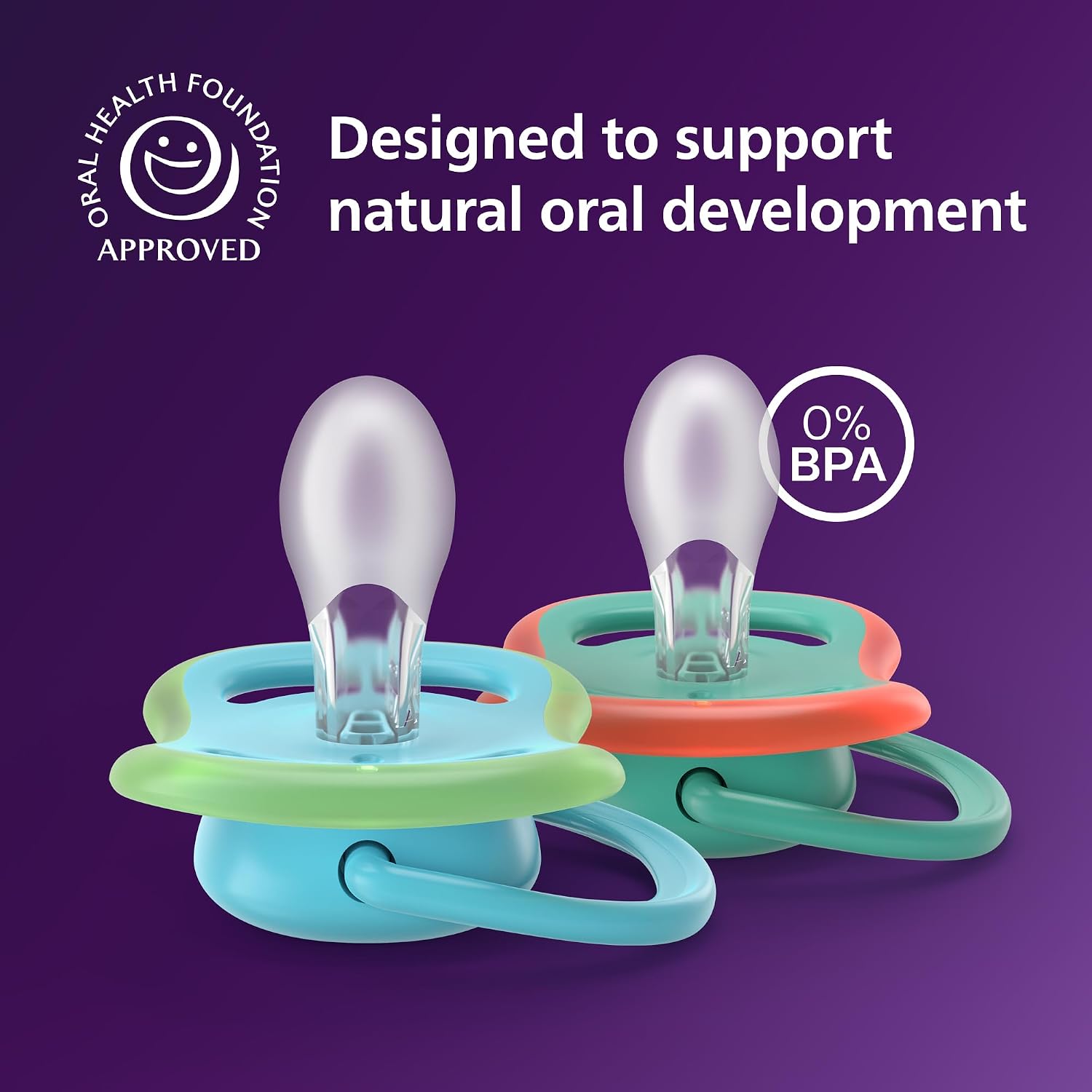 Philips Avent, Duo  Chupetes ultra suaves, diseño ortodóntico, para bebés de 6 a 18 meses, escudo flexible, pezón simétrico de silicona, sin BPA