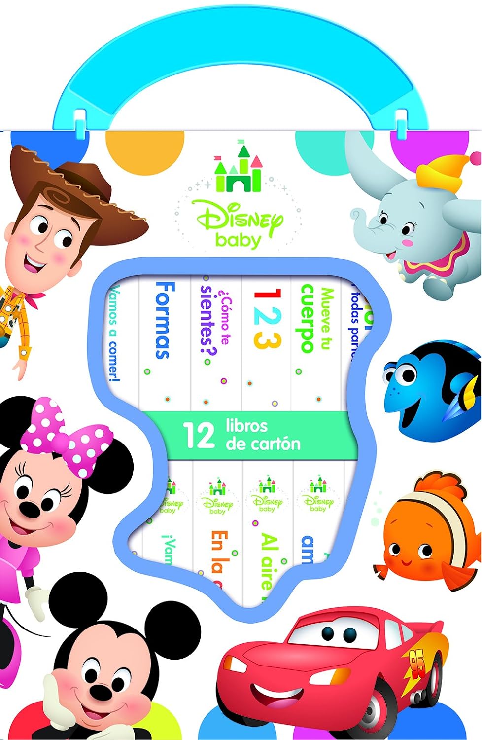 Disney Baby: Mi Primera Biblioteca - 12 Libros De Carton - Incluye personajes de Mickey Mouse, Toy Story, Bambi, Los Increíbles y Mas!