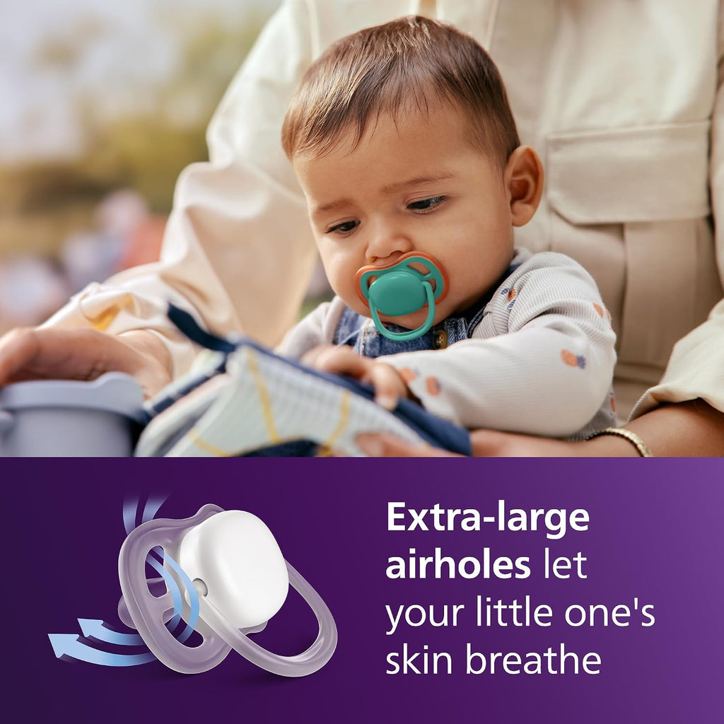 Philips Avent, Duo  Chupetes ultra suaves, diseño ortodóntico, para bebés de 6 a 18 meses, escudo flexible, pezón simétrico de silicona, sin BPA
