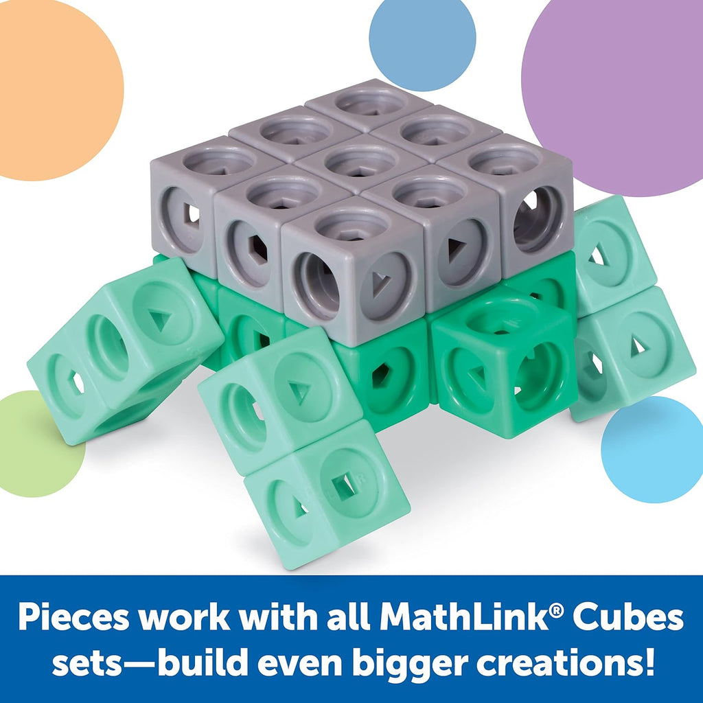 Learning Resources MathLink Cubes - Juego de actividades de matemáticas para jardín de infantes - 115 piezas, a partir de 5 años, juguetes de enseñanza STEM, juegos de jardín de infantes