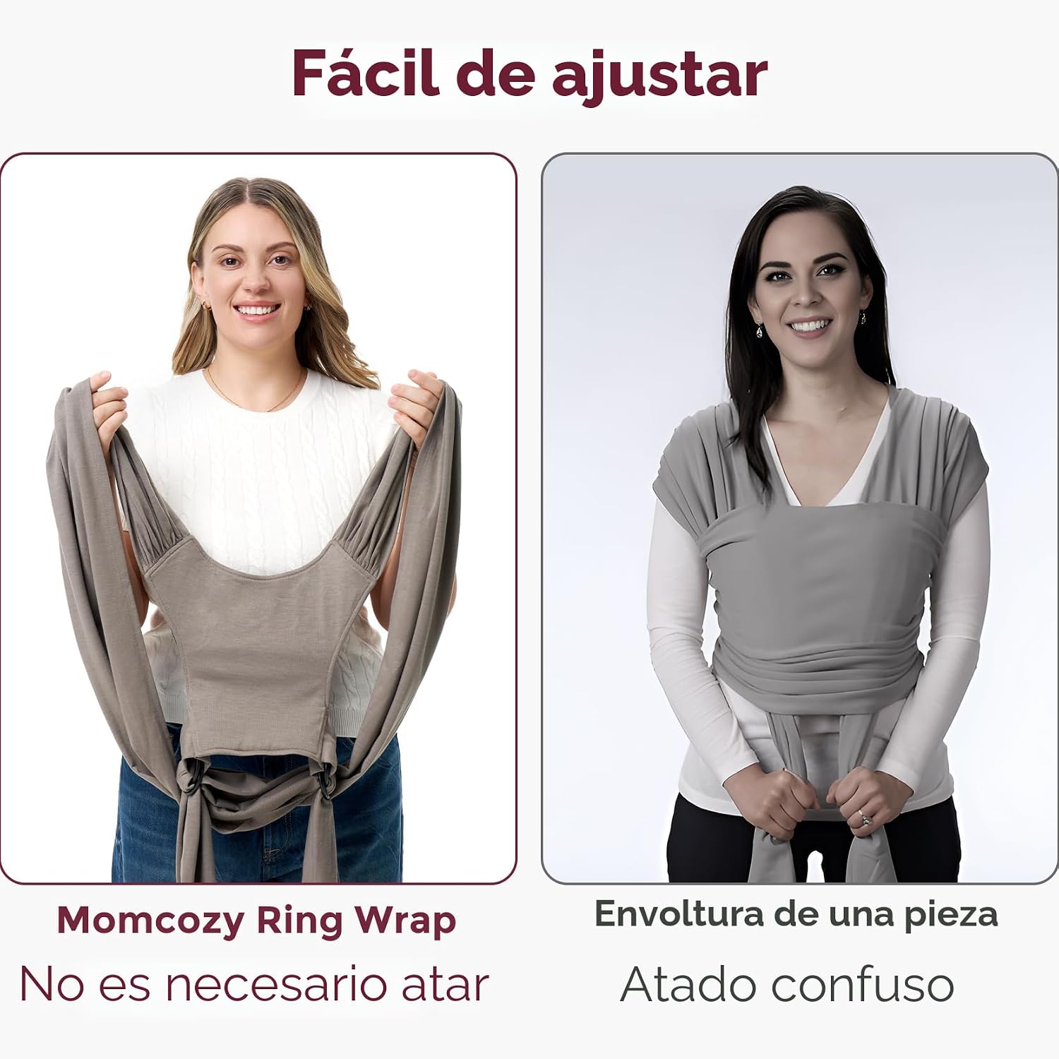 Momcozy - Fular para recién nacidos a niños pequeños de 8 a 33 libras, color marrón