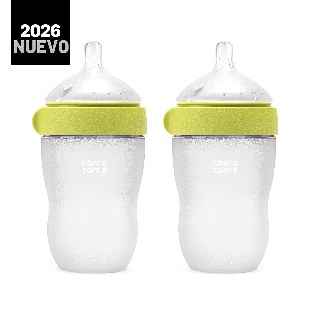 Comotomo (Gen 2)  - Biberón de silicona, verde, 8oz