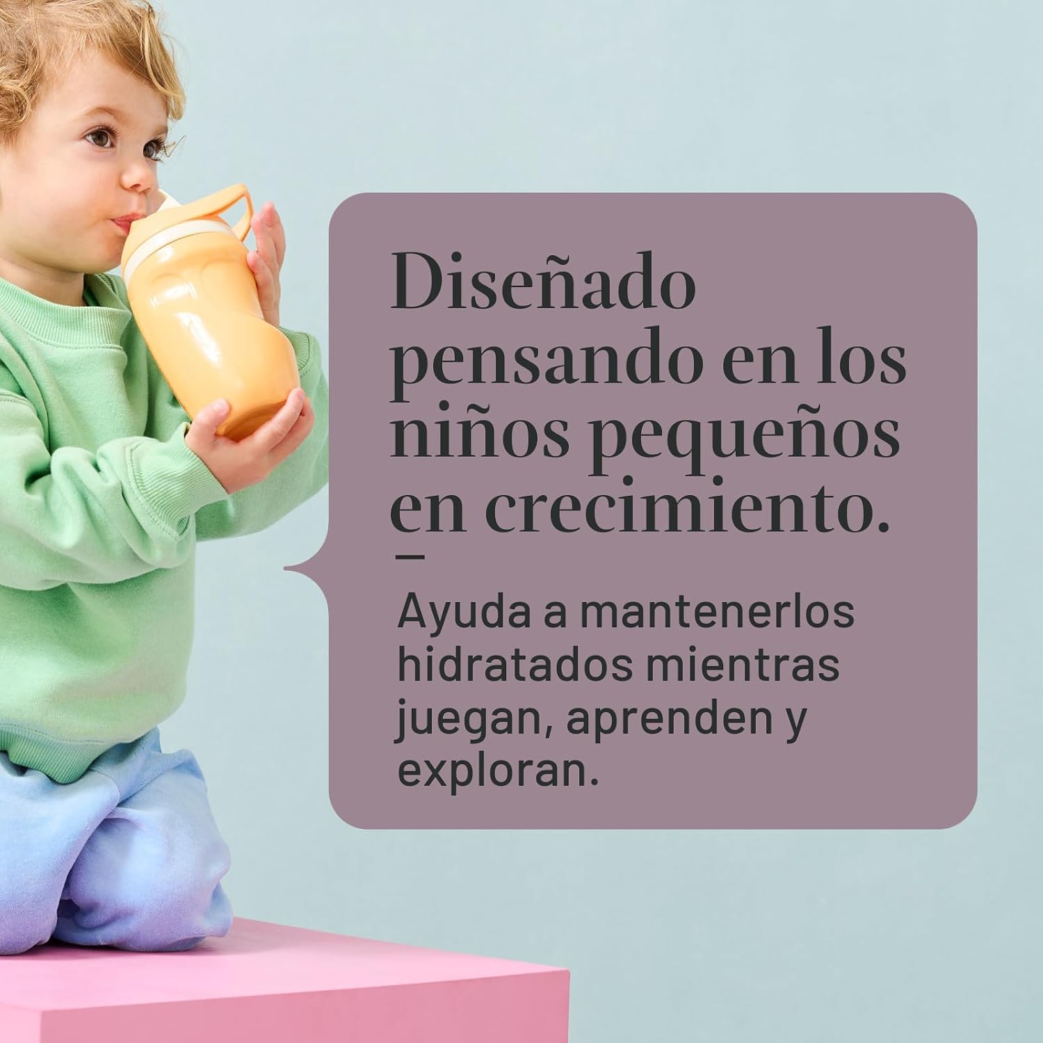 Tommee Tippee - Vaso con Pajita Deportivo Aislado a Prueba de Derrames, más de 12 meses, 9 onzas, taza para beber de entrenamiento para niños pequeños, asa de transporte deportiva, boquilla resistente, color naranja y morado