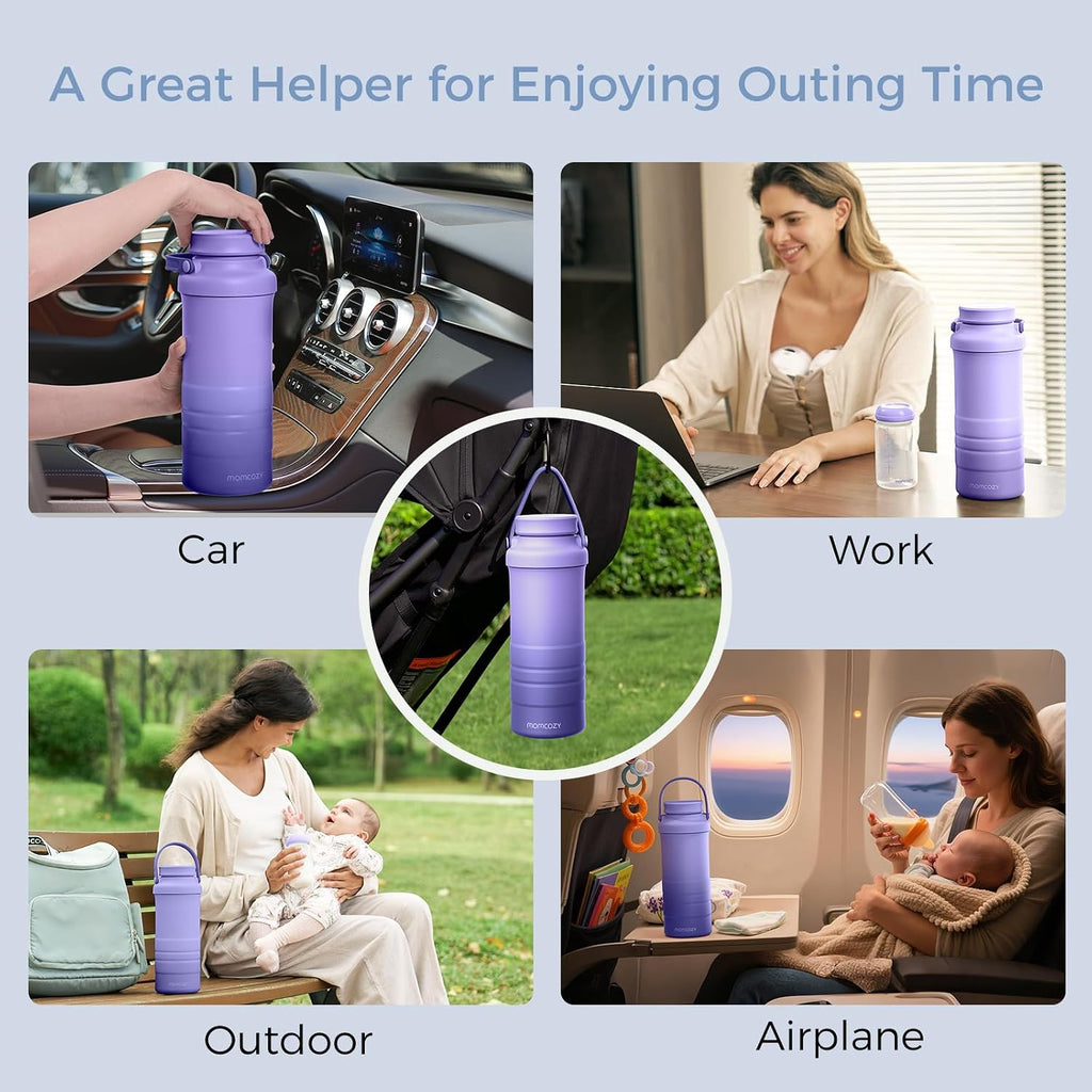 Momcozy - Termos enfriadores de leche materna color morado