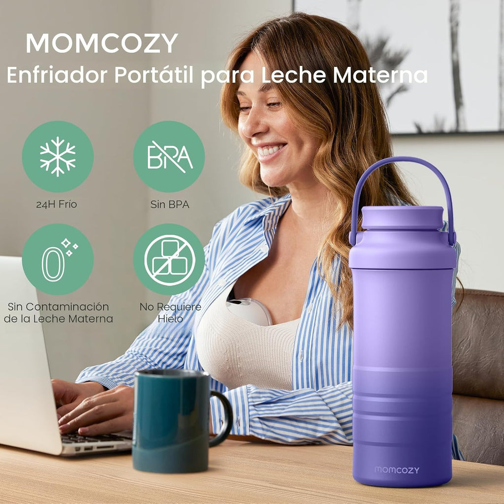 Momcozy - Termos enfriadores de leche materna color morado