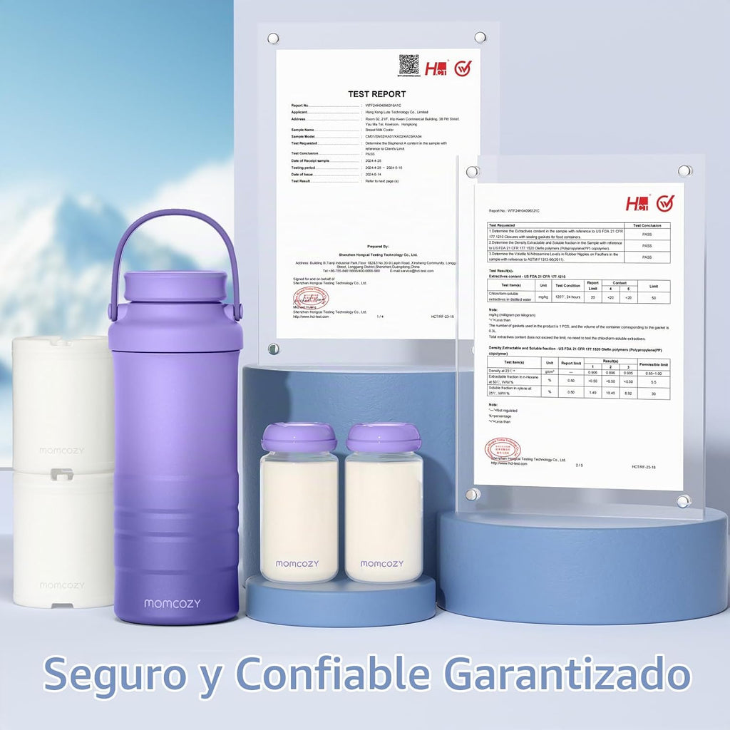 Momcozy - Termos enfriadores de leche materna color morado