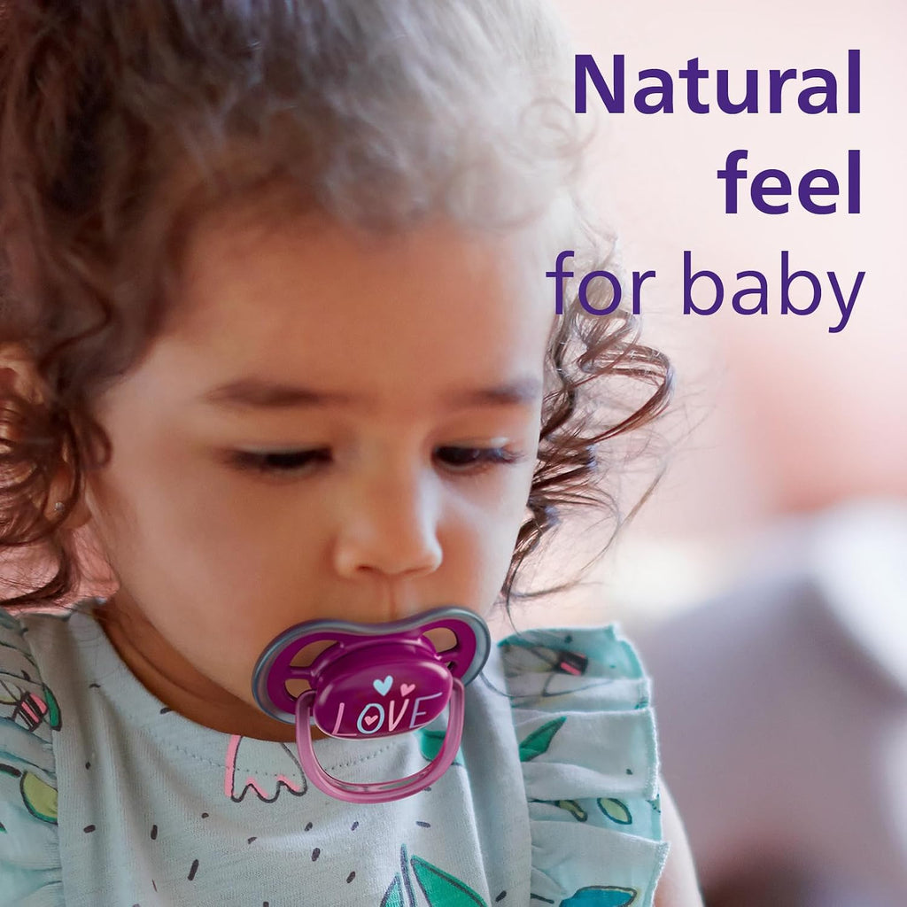 Philips Avent, Duo  Chupetes ultra suaves, diseño ortodóntico, para bebés de 18 meses, escudo flexible, pezón simétrico de silicona, sin BPA