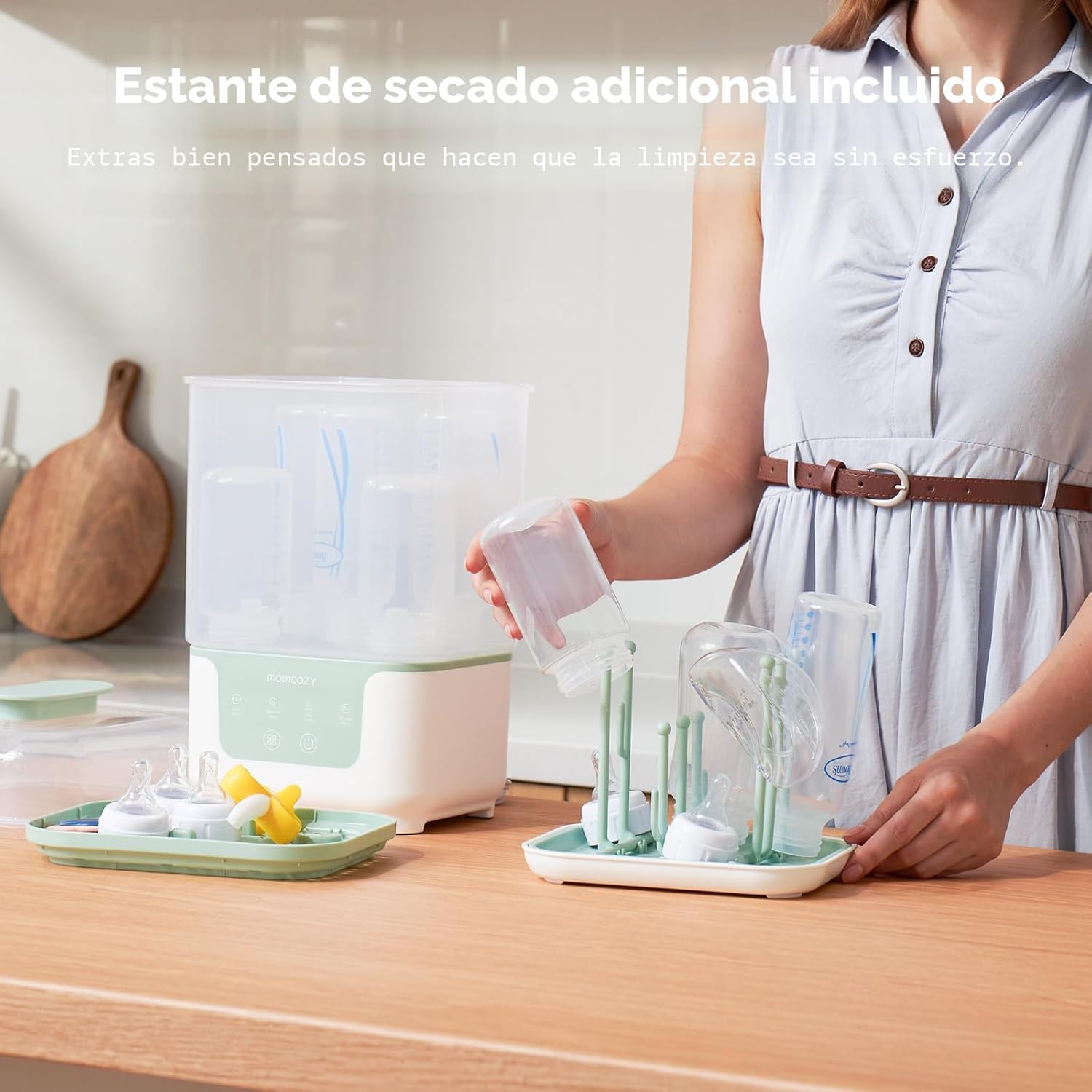 Momcozy - Esterilizador y secadora modular 4 en 1 para botellas compactas