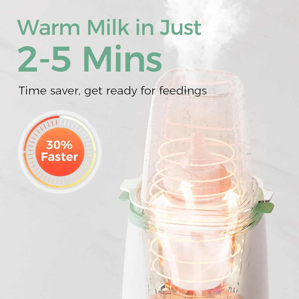 Momcozy Calentador de biberones, calentadores rápidos para todas las botellas con temporizador, control preciso de temperatura y apagado automático, calentador de botellas multifuncional para leche