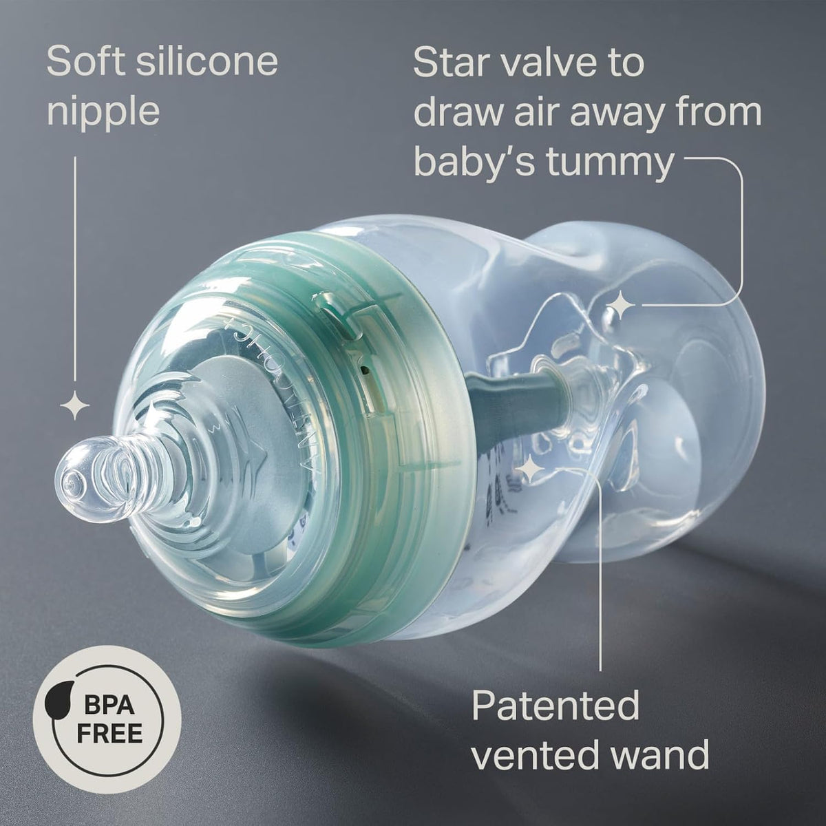 Tommee Tippee - Anti-Colic - Biberones anticólicos de 5 onzas libres de BPA para bebés, 0+ meses, tetina de flujo lento similar al pecho