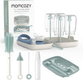 Momcozy Juego de cepillos para biberones, kit limpiador de biberones con cepillo de silicona, cepillo para pezones, cepillo para pajilla, dispensador de jabón, estante de secado, herramienta de limpieza de botellas 7 en 1 para el hogar y viajes, verde