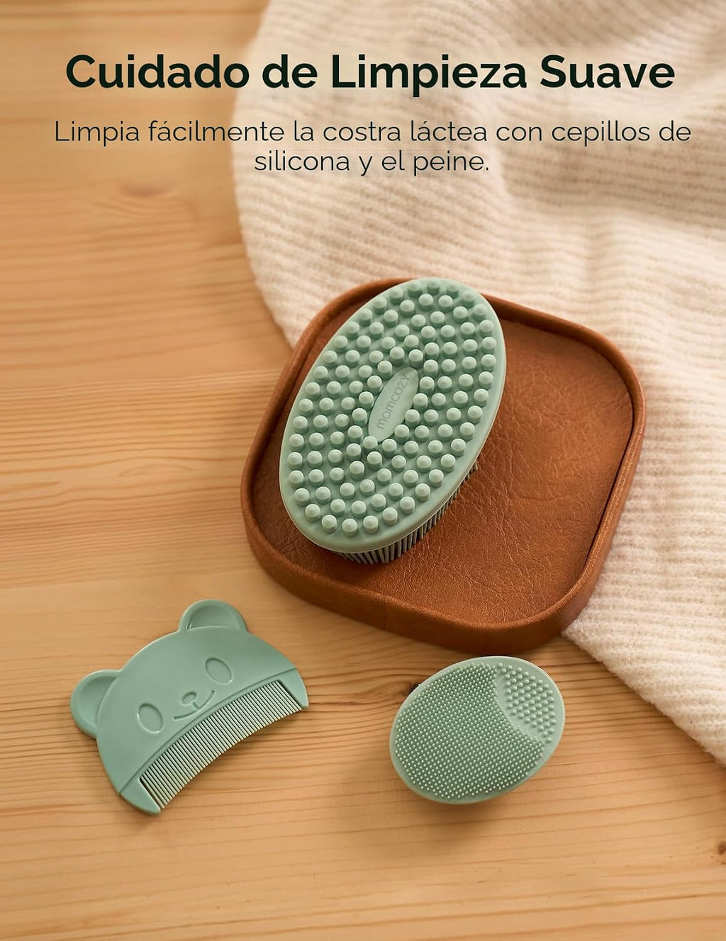 Momcozy Kit Bebé Glow, Kit Esencial para Baby Shower y Registro para Cuidado de Aseo y Limpieza, Incluye Lima de Uñas Eléctrica, Mordedor, Cepillo de Baño, Cepillo para Costra Láctea, Peine, Cepillo