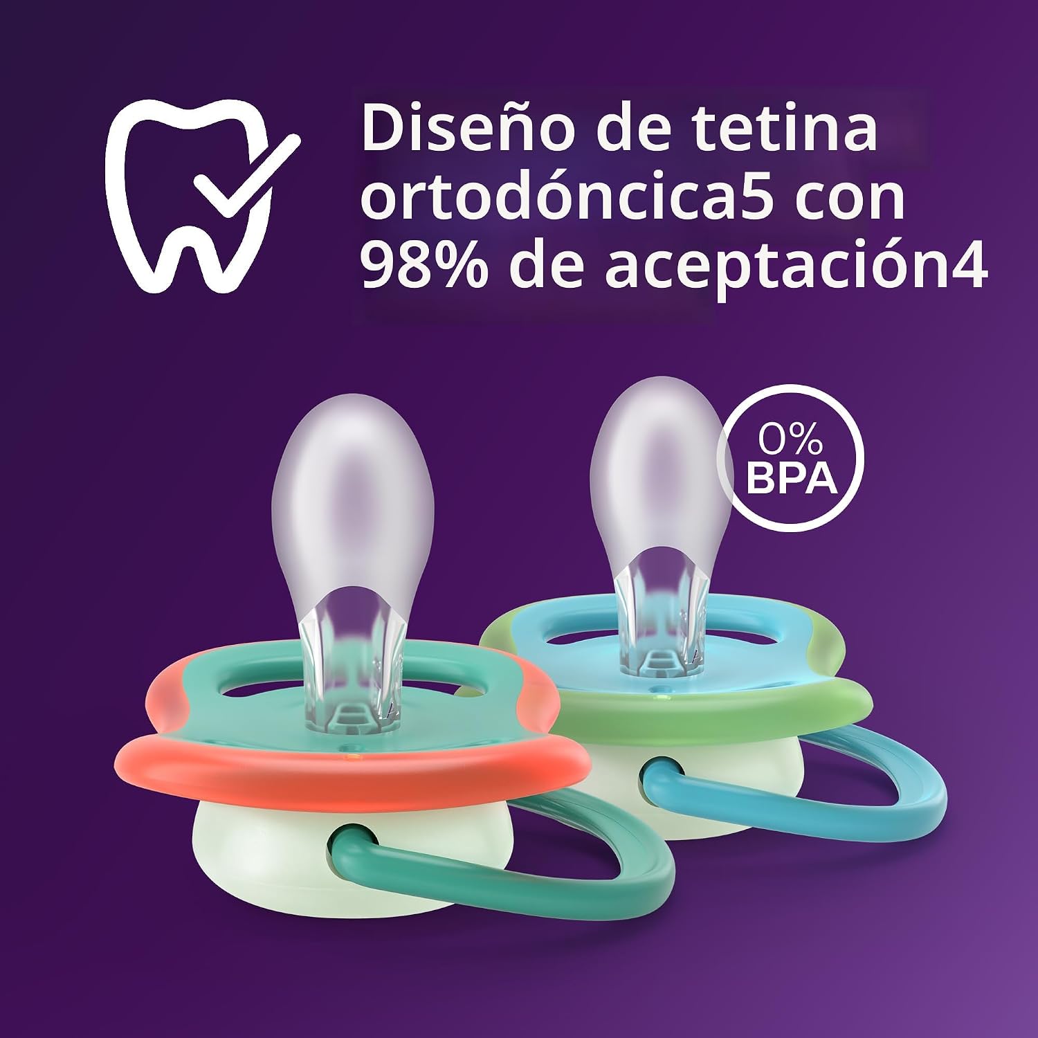 Philips Avent, Duo  Chupetes ultra suaves, diseño ortodóntico, para bebés de 6 a 18 meses, escudo flexible, pezón simétrico de silicona, sin BPA