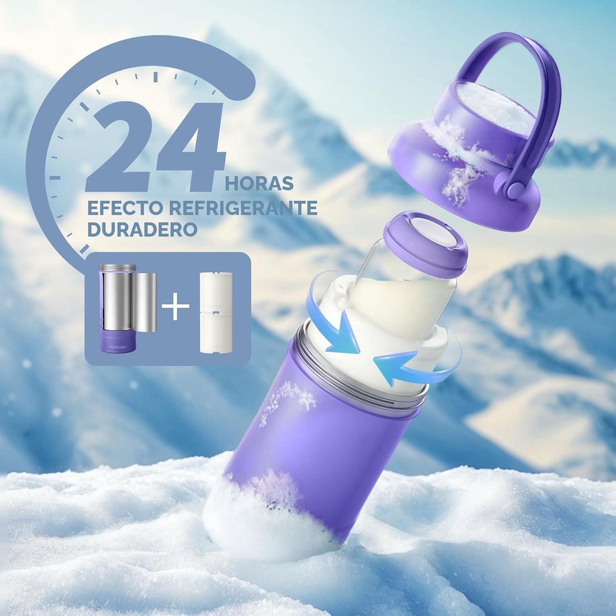 Momcozy - Termos enfriadores de leche materna color morado