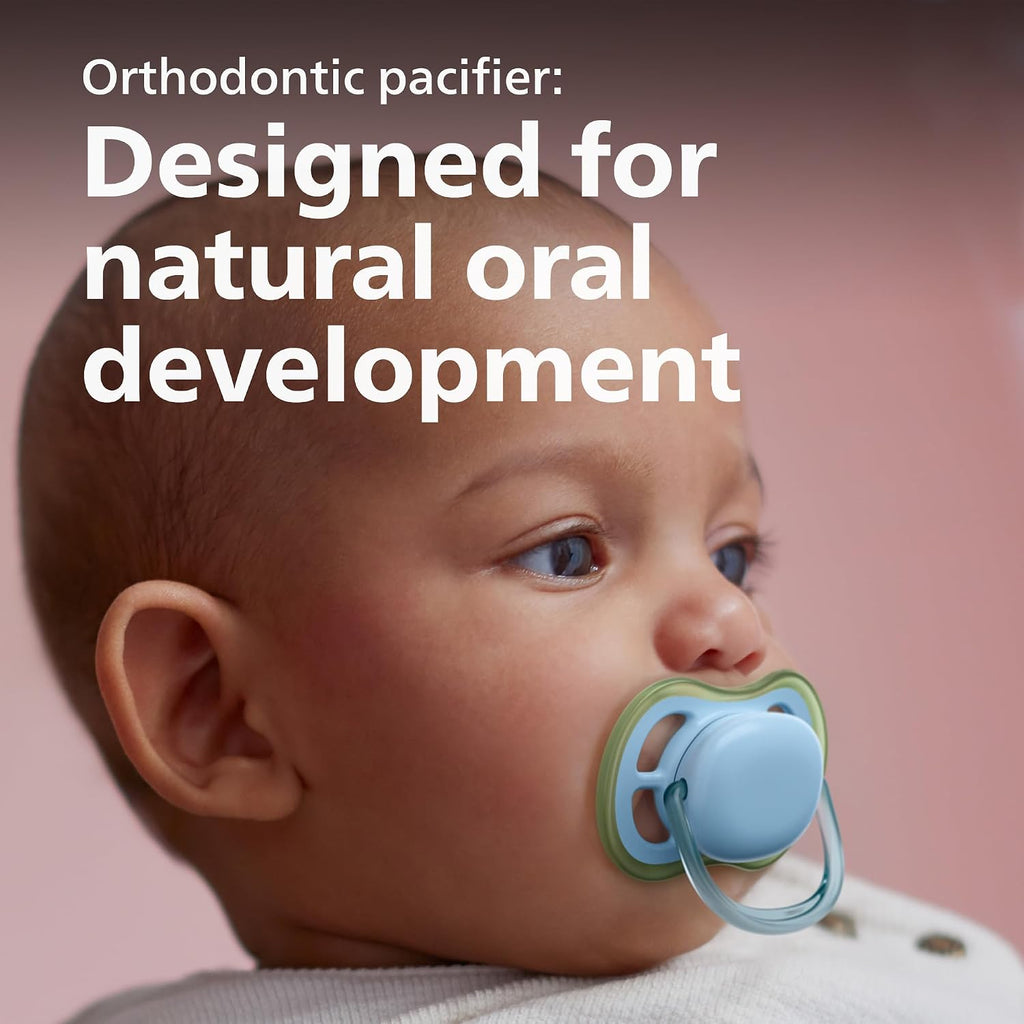 Philips Avent, Duo  Chupetes ultra suaves, diseño ortodóntico, para bebés de 0 a 6 meses, escudo flexible, pezón simétrico de silicona, sin BPA